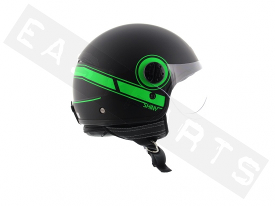 Helmet Demi Jet CGM 109S Shiny Matt Fluo Green (shaped visor)
